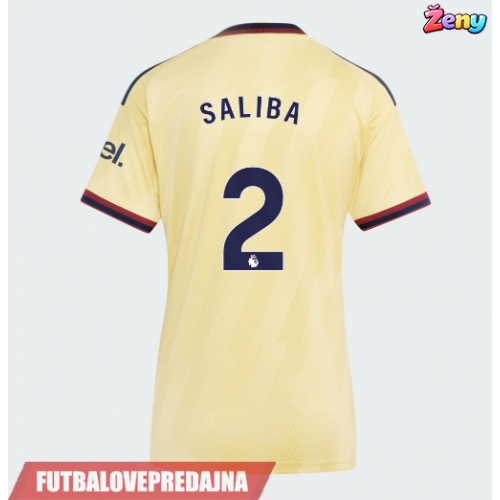 Lacne Ženy Futbalové dres Arsenal William Saliba #2 2026-27 Krátky Rukáv - Tretina
